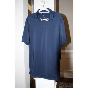 Men's Adidas Polo Style Golf Shirt Navy Blue Sz L